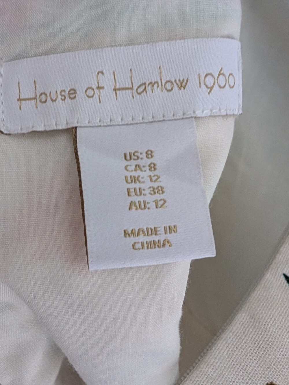 NWOT House of Harlow 1960 Linen Blend Floral Peplum Tank - Picture 3 of 7